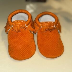 Freshly Picked Orange Moccasins with Elastic Openings